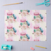 Farbenfrohe Macarons und Blume Wasserfarbmuster Seidenpapier (Basteln)