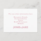 Farbenfrohe Macaroons Hochzeitsdetails Begleitkarte (Rückseite)