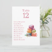 Farbenfrohe Macaros Tischnummer Seekarte (Stehend Vorderseite)