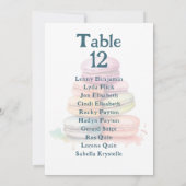 Farbenfrohe Macaros Tischnummer Sitzplan (Rückseite)