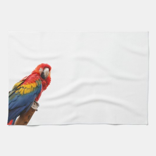 Farbenfrohe Macaw Chic Classy Mod Tropical Geschirrtuch (Horizontal)
