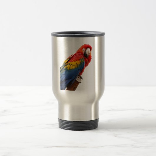Farbenfrohe Macaw Chic Classy Mod Tropical Reisebecher (Mittel)