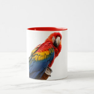 Farbenfrohe Macaw Chic Classy Mod Tropical Zweifarbige Tasse