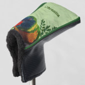 Farbenfrohe Macaw Parrot Green Blätter Golf Headcover (3/4 Vorderseite)