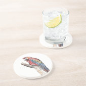 Farbenfrohe Macaw Parrot Watercolor Getränkeuntersetzer (Seite)