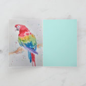 Farbenfrohe Macaw Parrot Watercolor Grußkarte Karte (Innenseite)