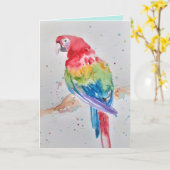Farbenfrohe Macaw Parrot Watercolor Grußkarte Karte (Gelbe Blume)