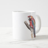 Farbenfrohe Macaw Parrot Watercolor Jumbo-Tasse (Vorderseite Rechts)