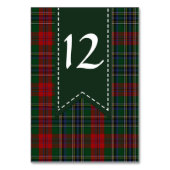 Farbenfrohe MacLean Kariert Wedding Tischnummer (Vorderseite)