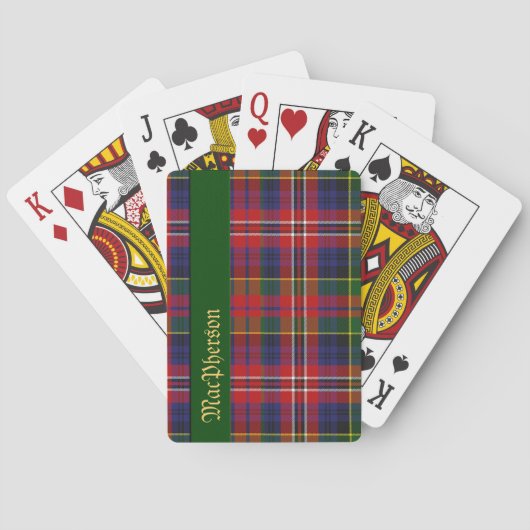 Farbenfrohe MacPherson Tartan Karierte Spielkarten (Rückseite)