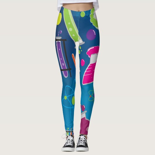 Farbenfrohe Mad Scientifics Funky Bright Leggings (Vorderseite)