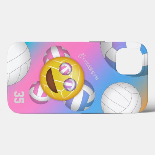 farbenfrohe Mädchen Volleyball Emoji Case-Mate iPhone Hülle (Rückseite (Horizontal))
