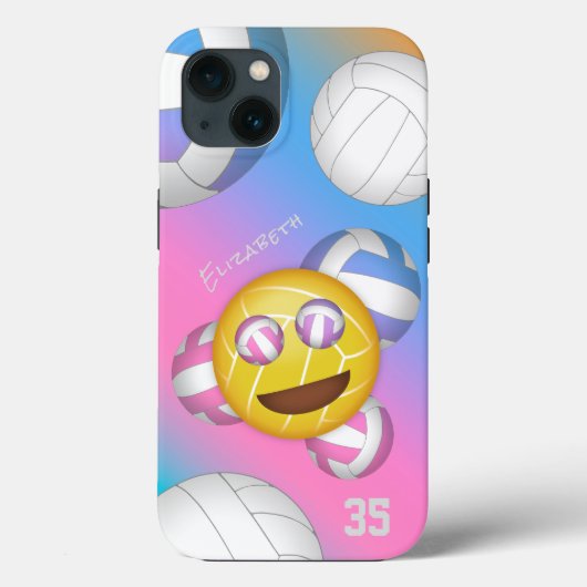 farbenfrohe Mädchen Volleyball Emoji Case-Mate iPhone Hülle (Rückseite)