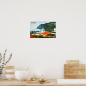 Farbenfrohe Madeira Funchal Ölfarbe Poster (Küche)
