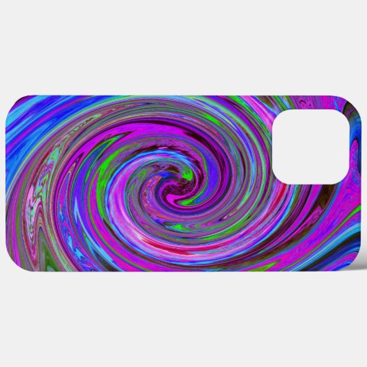 Farbenfrohe Magenta Swirl Retro Abstraktes Design Case-Mate iPhone Hülle (Rückseite (Horizontal))