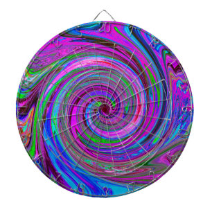 Farbenfrohe Magenta Swirl Retro Abstraktes Design Dartscheibe