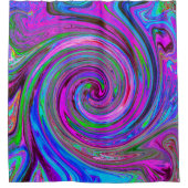 Farbenfrohe Magenta Swirl Retro Abstraktes Design Duschvorhang (Vorderseite)