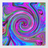 Farbenfrohe Magenta Swirl Retro Abstraktes Design Fensteraufkleber (Blatt)