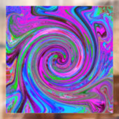 Farbenfrohe Magenta Swirl Retro Abstraktes Design Fensteraufkleber (Blatt 2)