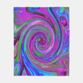 Farbenfrohe Magenta Swirl Retro Abstraktes Design Fleecedecke (Vorderseite)