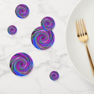 Farbenfrohe Magenta Swirl Retro Abstraktes Design Konfetti