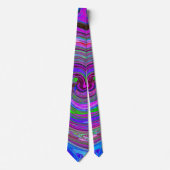Farbenfrohe Magenta Swirl Retro Abstraktes Design Krawatte (Vorderseite)
