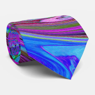 Farbenfrohe Magenta Swirl Retro Abstraktes Design Krawatte
