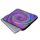Farbenfrohe Magenta Swirl Retro Abstraktes Design Laptopschutzhülle (Vorne Knopf)