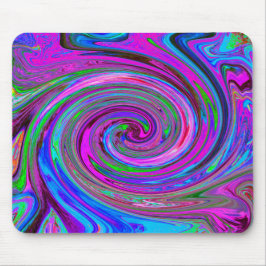 Farbenfrohe Magenta Swirl Retro Abstraktes Design Mousepad