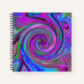 Farbenfrohe Magenta Swirl Retro Abstraktes Design Notizblock (Vorderseite)