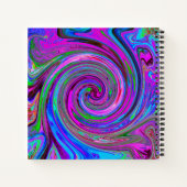 Farbenfrohe Magenta Swirl Retro Abstraktes Design Notizblock (Rückseite)