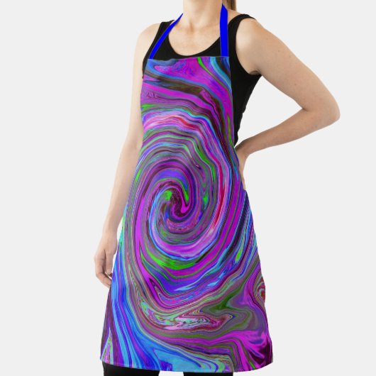 Farbenfrohe Magenta Swirl Retro Abstraktes Design Schürze (InSitu)