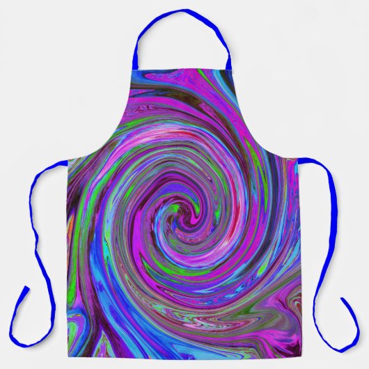 Farbenfrohe Magenta Swirl Retro Abstraktes Design Schürze (Vorderseite)