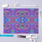 Farbenfrohe Magenta Swirl Retro Abstraktes Design Seidenpapier (Handwerk)