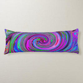 Farbenfrohe Magenta Swirl Retro Abstraktes Design Seitenschläferkissen