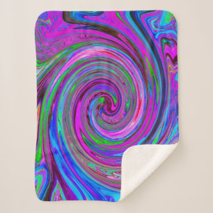 Farbenfrohe Magenta Swirl Retro Abstraktes Design Sherpadecke