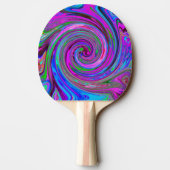 Farbenfrohe Magenta Swirl Retro Abstraktes Design Tischtennis Schläger (Rückseite)