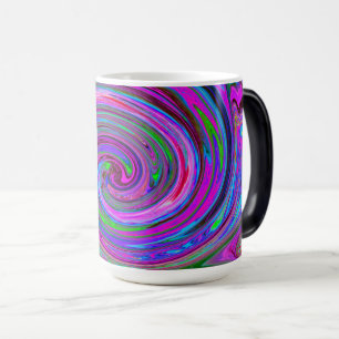 Farbenfrohe Magenta Swirl Retro Abstraktes Design Verwandlungstasse