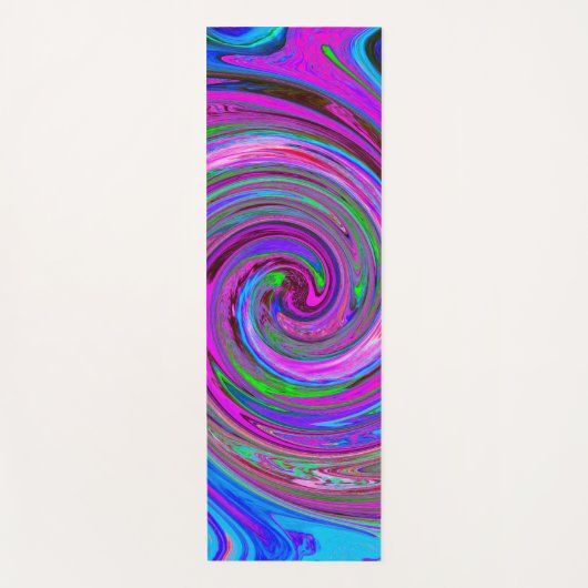 Farbenfrohe Magenta Swirl Retro Abstraktes Design Yogamatte (Vorderseite)