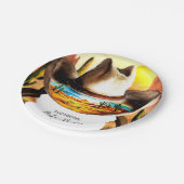 Farbenfrohe Magie Kleine Cowboy Babydusche Pappteller (Schrägansicht)