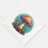 Farbenfrohe Magie-Pilze Serviette (Ecke)