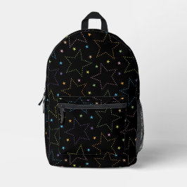 Farbenfrohe Magie Starry Night Sky Muster Bedruckter Rucksack
