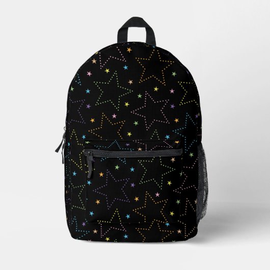 Farbenfrohe Magie Starry Night Sky Muster Bedruckter Rucksack (Vorderseite)