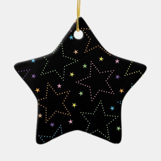 Farbenfrohe Magie Starry Night Sky Muster Keramik Ornament (Vorne)