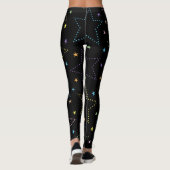 Farbenfrohe Magie Starry Night Sky Muster Leggings (Rückseite)