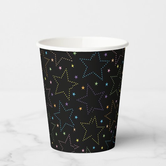 Farbenfrohe Magie Starry Night Sky Muster Pappbecher (Links)