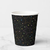 Farbenfrohe Magie Starry Night Sky Muster Pappbecher (Vorderseite)