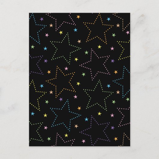 Farbenfrohe Magie Starry Night Sky Muster Postkarte (Vorderseite)
