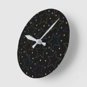 Farbenfrohe Magie Starry Night Sky Muster Runde Wanduhr (Winkel)