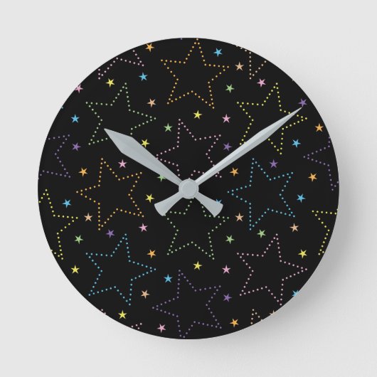 Farbenfrohe Magie Starry Night Sky Muster Runde Wanduhr (Vorderseite)